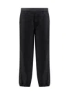 Moncler Embroidered-logo Trousers In Black