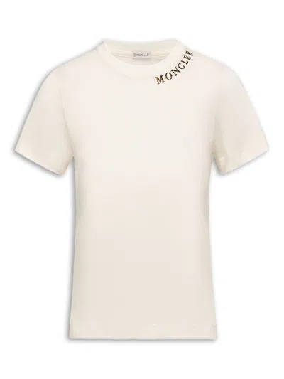 Moncler Embroidered Logo T-shirt In White