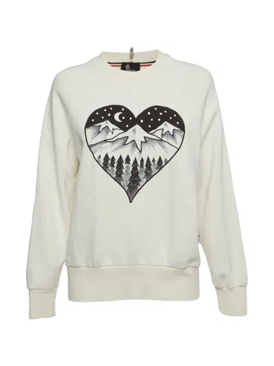 Pre-owned Moncler Embroidered Long Sleeve Hoodie In White