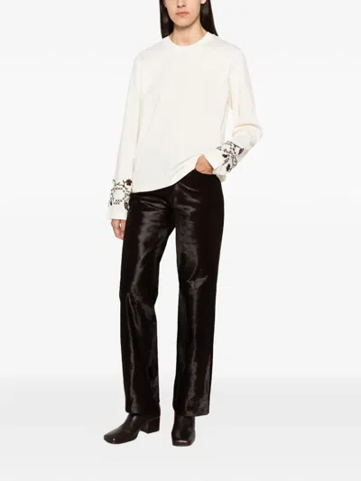 Moncler Embroidered Long-sleeve T-shirt In Animal Print
