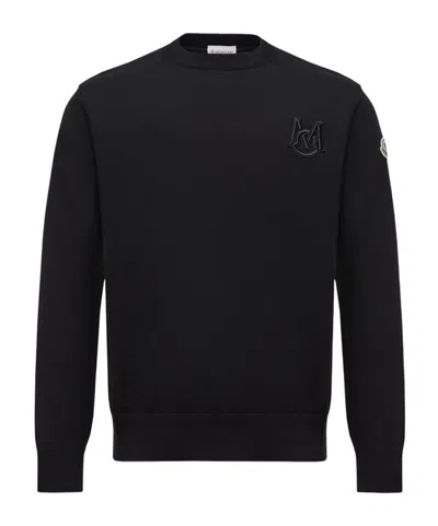MONCLER EMBROIDERED MONOGRAM COTTON JUMPER