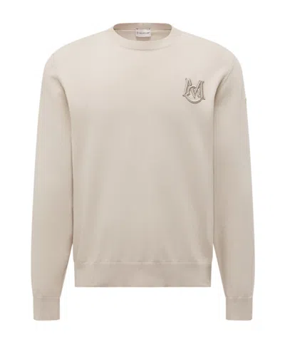 MONCLER EMBROIDERED MONOGRAM COTTON SWEATER