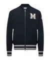 Moncler M Patch Bomber Jacket In Blue