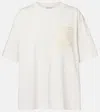 Moncler Beige Solid Crew Neck T-shirt In White