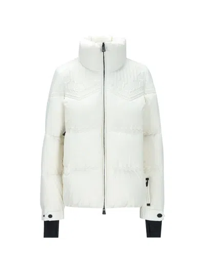 Moncler Embroidered Padded Coat In White