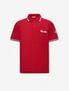 Moncler Lapel Short Sleeve Polo Shirt In Red
