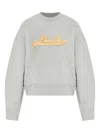 Moncler Logo Patch Crewneck Sweatshirt In Gray