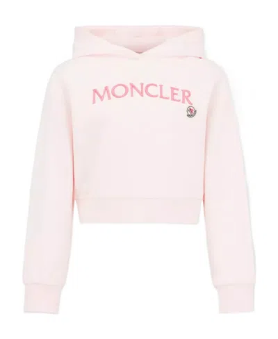 Moncler Embroidered Sweater With Logo In Pink