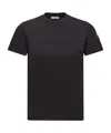 Moncler Embroidered Tonal Logo Cotton T-shirt In Black