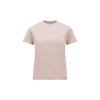 Moncler Embroidered Tonal Logo Cotton T-shirt In Pink