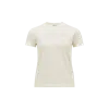 Moncler White Cotton Embroidered Logo T-shirt In White