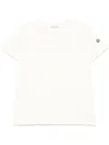 Moncler Embroidered Tonal Logo Cotton T-shirt Clothing In White
