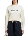 Moncler Embroidered Tonal Logo Sweatshirt In White