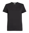 Moncler Embroidered Tonal Logo T-shirt In Black