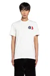 Moncler Ivory Cotton Tricolour Logo T-shirt In White