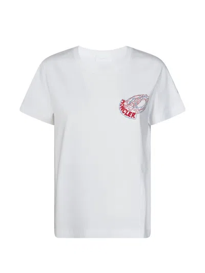 Moncler Embroidered T-shirt In White