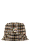 Moncler Embroidered Wool Blend Reversible Bucket Hat In White