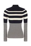 Moncler Extrafine Virgin Wool Turtleneck Sweater In Blu Bianco