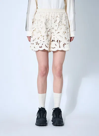 MONCLER EMBROIDERY ANGLAISE SHORTS