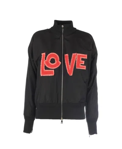 Moncler Embroidery Casual Jacket In Black