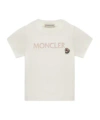 Moncler Embroidery Logo Cotton T-shirt In White