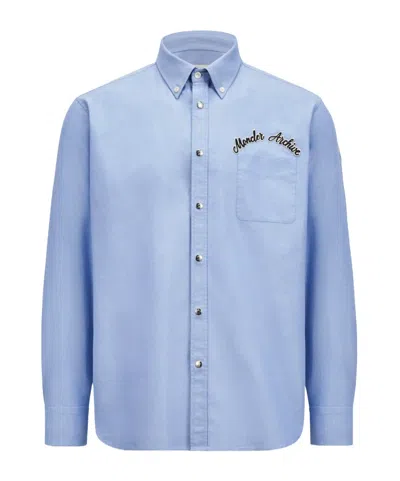 MONCLER MONCLER EMBROIDERED LOGO OXFORD SHIRT