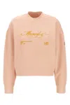 Moncler Cotton Jersey Sweatshirt With Intricate Embroidery In Gold