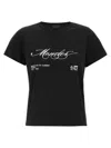 Moncler Cotton T-shirt With Embroidered Cursive Logo In Black
