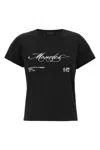Moncler Cotton T-shirt With Embroidered Cursive Logo In Black
