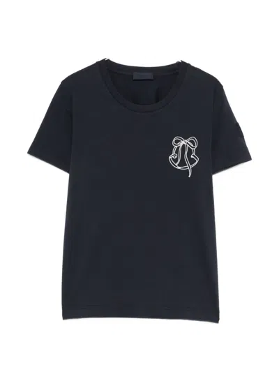 Moncler Embroidery T-shirt In Blue