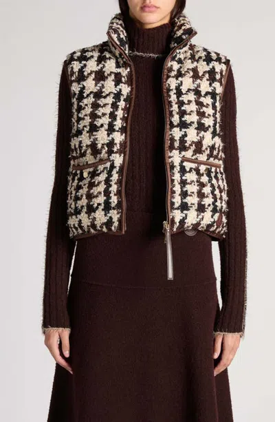 Moncler Emotionnalite Houndstooth Boucle Vest In Multi