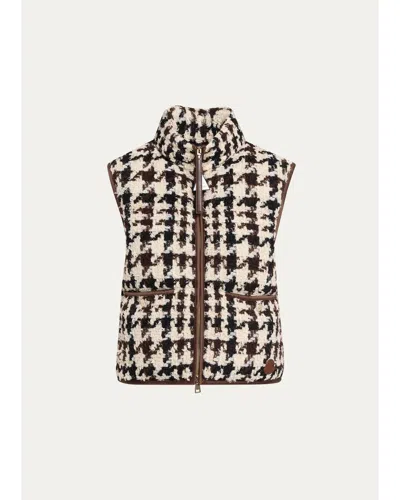Moncler Emotionnalite Tweed Down Vest In Black