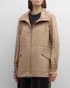 Moncler Enet Technical Twill Parka In Beige