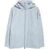 Moncler Enette Hooded Short Parka Jacket In Blue