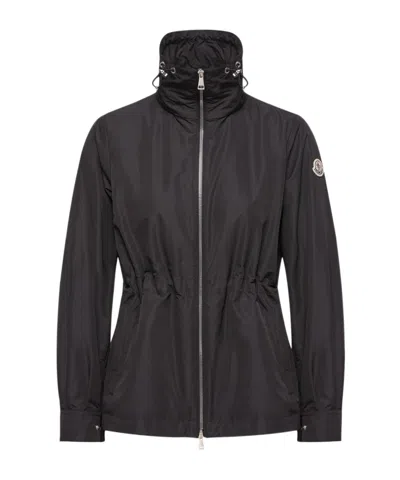 Moncler Enette Hooded Parka Micro Shell In Black
