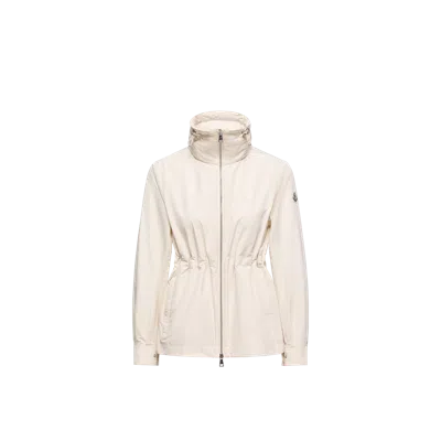 Moncler Enette Hooded Short Parka In Neutral