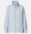 Moncler Enette Hooded Short Parka Jacket In Blue