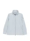 Moncler Enette Hooded Short Parka Jacket In Blue