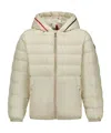 Moncler Enfant Arnaldo Logo Patch Down Jacket In Nude