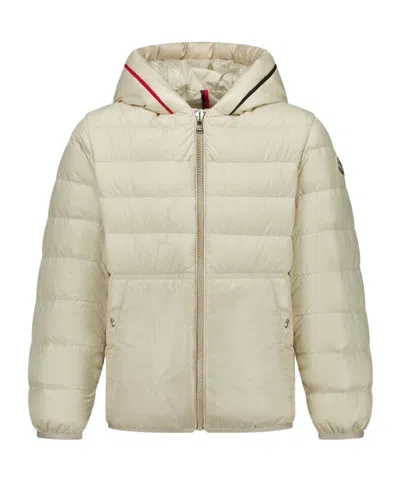 Moncler Enfant Arnaldo Logo Patch Down Jacket In Nude
