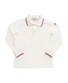 Moncler Enfant Button Detailed Long-sleeved Polo Shirt In White