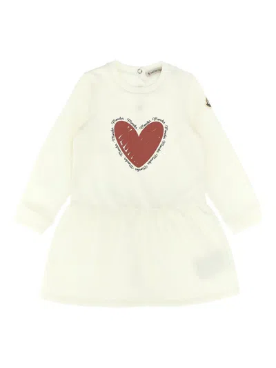 Moncler Kids'  Enfant, Cotton Sweatshirt Dress In Neutral