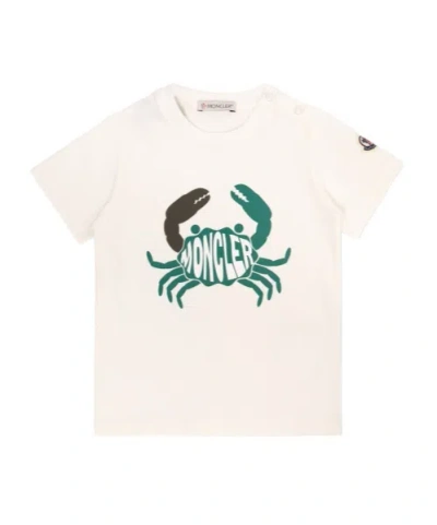Moncler Kids'  Enfant Crab Printed Crewneck T-shirt In Neutral