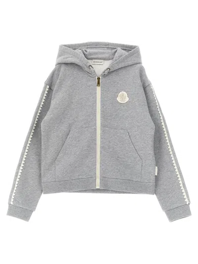 Moncler Enfant Crochet Details Hoodie In Gray