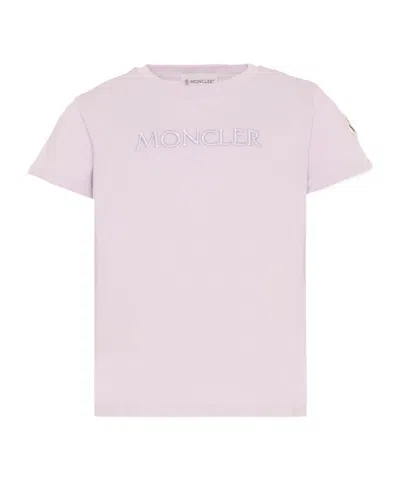 Moncler Crew Neck Short-sleeved T-shirt In Pink