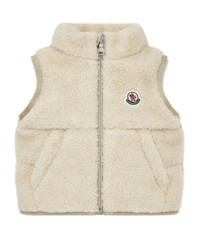 Moncler Ernst Teddy Down Vest In Neutral