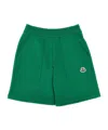 Moncler Logo Patch Bermuda Shorts In Green