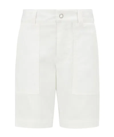 Moncler Enfant Gabardine Bermuda Shorts In White