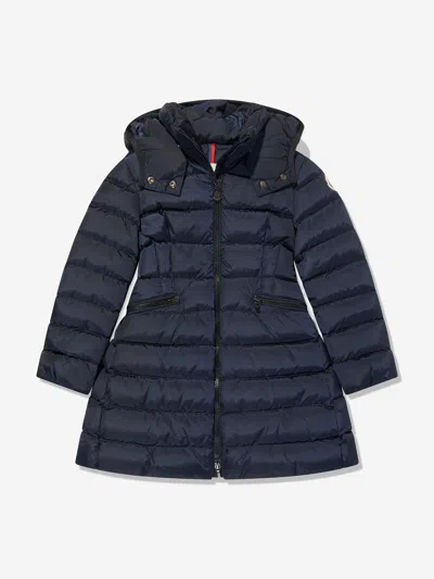 Moncler Enfant · Kids' Moncler Enfant Girls Down Padded Charpel Long Coat In Blue