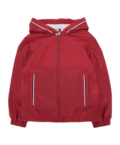 Moncler Enfant Granduc Hooded Zipped Windbreaker Jacket In Red